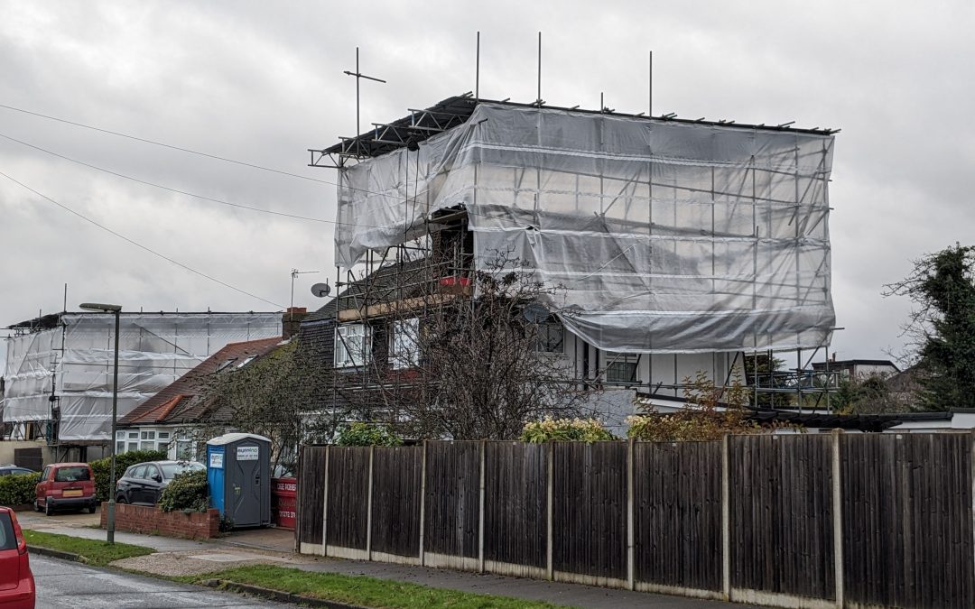 Work on site commences to extend the existing rear extension and loft conversion in Ewell